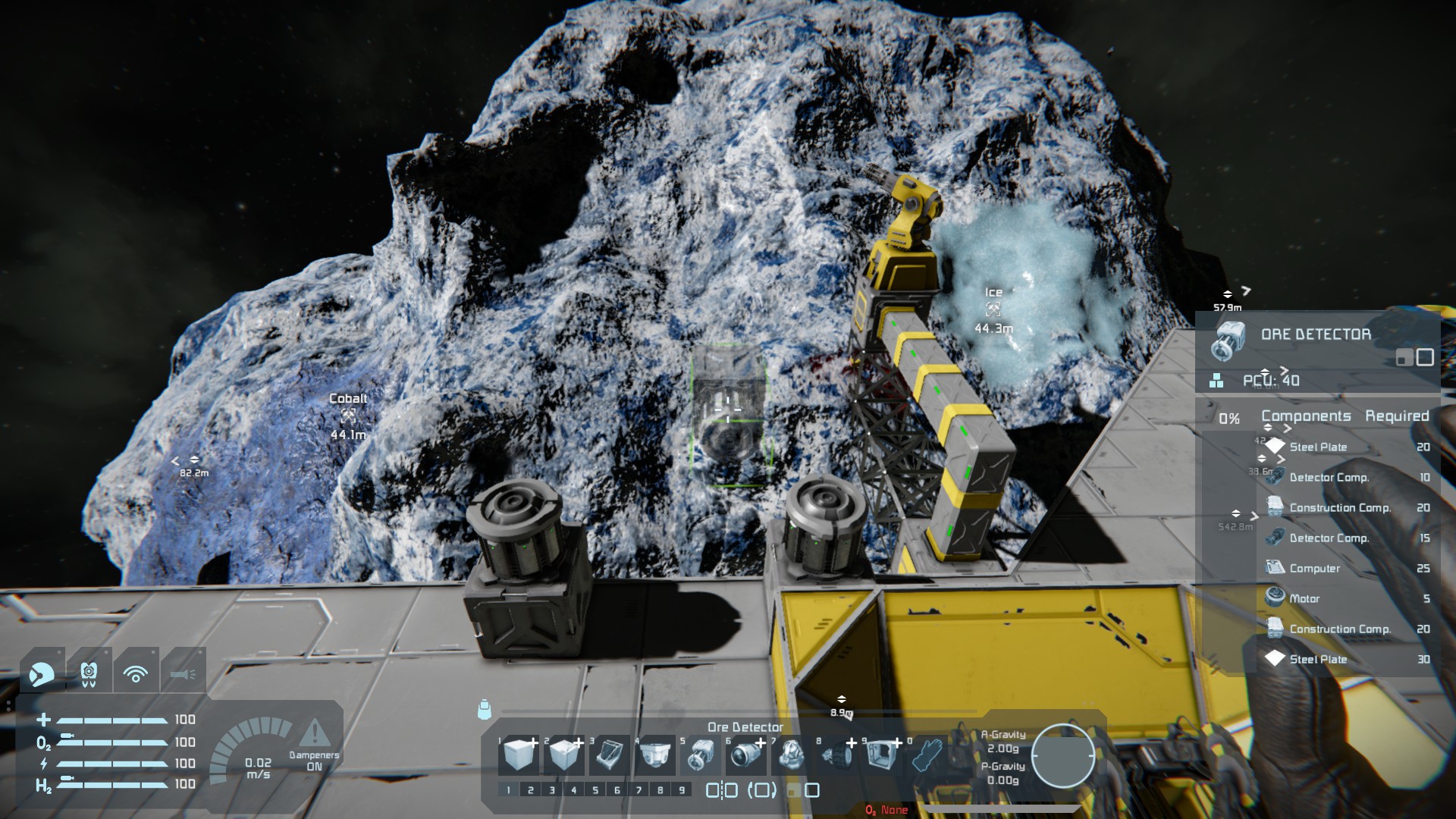 space engineers ore detector not working